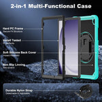 Custodia ibrida in silicone per tablet King PC con supporto, cinturino da polso e tracolla., For Samsung Galaxy Tab A11+ / A9+, For Samsung Galaxy Tab A11 / A9