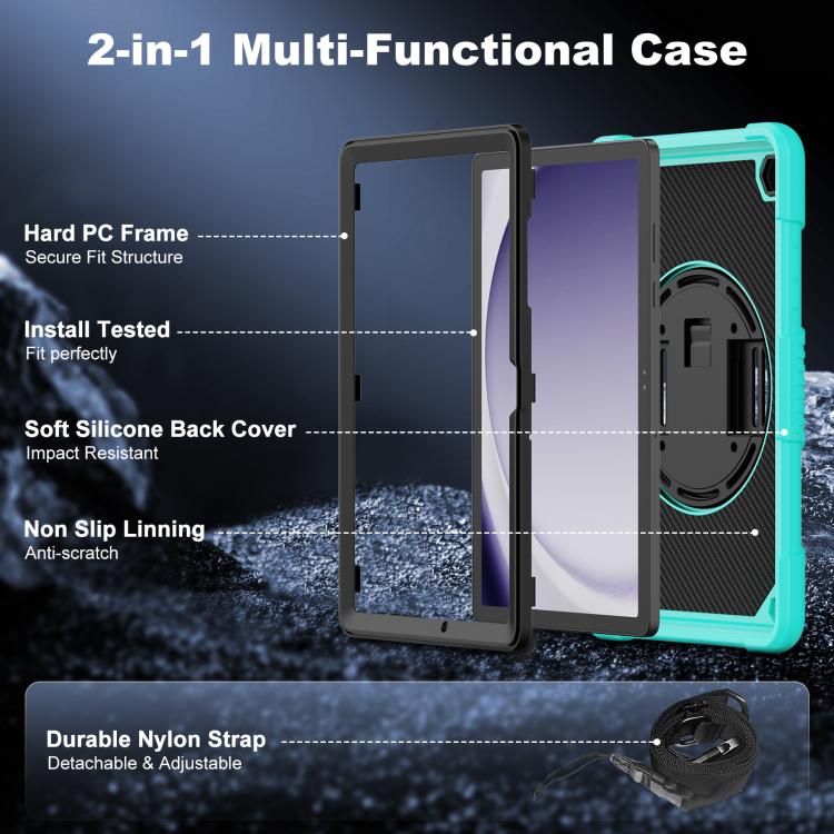 Custodia ibrida in silicone per tablet King PC con supporto, cinturino da polso e tracolla., For Samsung Galaxy Tab A11+ / A9+, For Samsung Galaxy Tab A11 / A9