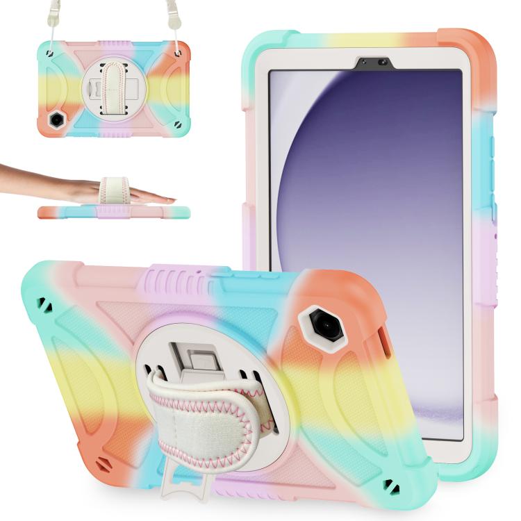 Custodia ibrida in silicone per tablet King PC con supporto, cinturino da polso e tracolla., For Samsung Galaxy Tab A11+ / A9+, For Samsung Galaxy Tab A11 / A9