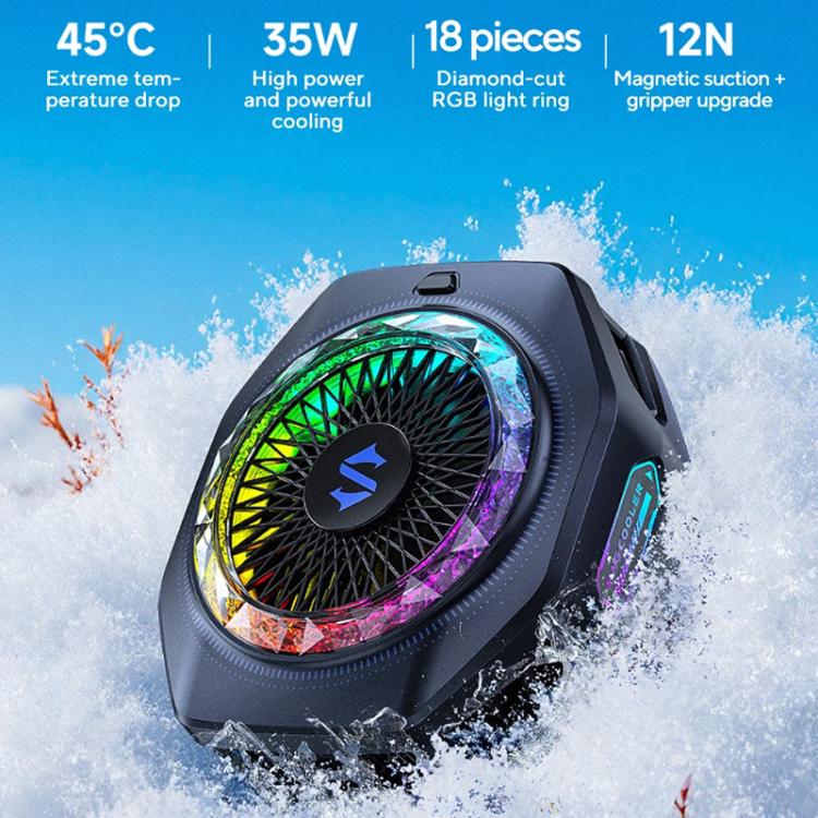 Black Shark Mag-Cooler 5 Pro, dissipatore di calore magnetico a semiconduttore con clip posteriore per cellulari., Mag-Cooler 5 Pro