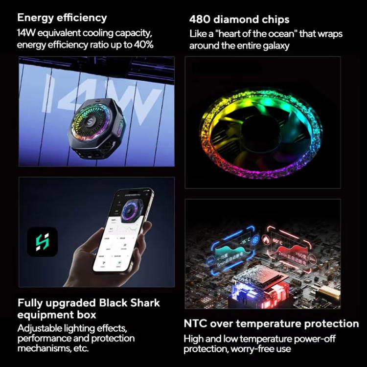 Black Shark Mag-Cooler 5 Pro, dissipatore di calore magnetico a semiconduttore con clip posteriore per cellulari., Mag-Cooler 5 Pro
