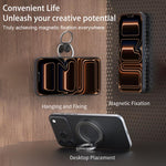 Supporto magnetico per telefono con fibbia ad anello girevole a 360 gradi e funzionalità multifunzione., Magnetic 21st Generation Phone Holder
