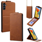 Cover a libro verticale in similpelle vegana tinta unita con tracolla, For Samsung Galaxy Xcover7, For Samsung Galaxy M34 5G, For Samsung Galaxy M54, For Samsung Galaxy M14 5G, For Samsung Galaxy Xcover6 Pro, For Samsung Galaxy M53