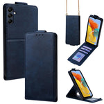 Cover a libro verticale in similpelle vegana tinta unita con tracolla, For Samsung Galaxy Xcover7, For Samsung Galaxy M34 5G, For Samsung Galaxy M54, For Samsung Galaxy M14 5G, For Samsung Galaxy Xcover6 Pro, For Samsung Galaxy M53