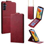 Cover a libro verticale in similpelle vegana tinta unita con tracolla, For Samsung Galaxy Xcover7, For Samsung Galaxy M34 5G, For Samsung Galaxy M54, For Samsung Galaxy M14 5G, For Samsung Galaxy Xcover6 Pro, For Samsung Galaxy M53