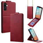 Cover a libro verticale in similpelle vegana tinta unita con tracolla, For Samsung Galaxy M16 5G, For Samsung Galaxy F06 5G, For Samsung Galaxy M35, For Samsung Galaxy Xcover7 Pro, For Samsung Galaxy M55, For Samsung Galaxy M15 5G