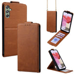 Cover a libro verticale in similpelle vegana tinta unita con tracolla, For Samsung Galaxy Xcover7, For Samsung Galaxy M34 5G, For Samsung Galaxy M54, For Samsung Galaxy M14 5G, For Samsung Galaxy Xcover6 Pro, For Samsung Galaxy M53