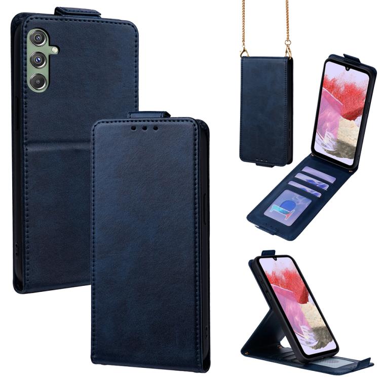 Cover a libro verticale in similpelle vegana tinta unita con tracolla, For Samsung Galaxy Xcover7, For Samsung Galaxy M34 5G, For Samsung Galaxy M54, For Samsung Galaxy M14 5G, For Samsung Galaxy Xcover6 Pro, For Samsung Galaxy M53