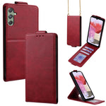 Cover a libro verticale in similpelle vegana tinta unita con tracolla, For Samsung Galaxy Xcover7, For Samsung Galaxy M34 5G, For Samsung Galaxy M54, For Samsung Galaxy M14 5G, For Samsung Galaxy Xcover6 Pro, For Samsung Galaxy M53