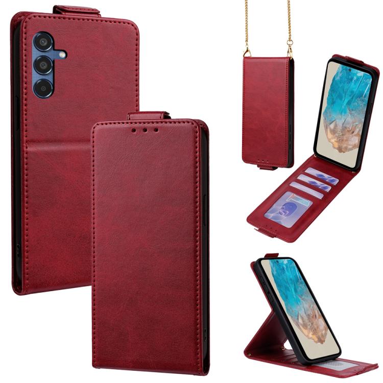 Cover a libro verticale in similpelle vegana tinta unita con tracolla, For Samsung Galaxy M16 5G, For Samsung Galaxy F06 5G, For Samsung Galaxy M35, For Samsung Galaxy Xcover7 Pro, For Samsung Galaxy M55, For Samsung Galaxy M15 5G
