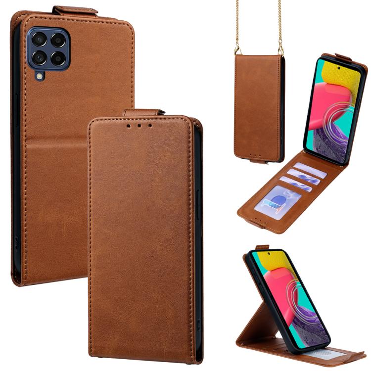 Cover a libro verticale in similpelle vegana tinta unita con tracolla, For Samsung Galaxy Xcover7, For Samsung Galaxy M34 5G, For Samsung Galaxy M54, For Samsung Galaxy M14 5G, For Samsung Galaxy Xcover6 Pro, For Samsung Galaxy M53