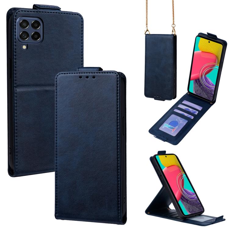Cover a libro verticale in similpelle vegana tinta unita con tracolla, For Samsung Galaxy Xcover7, For Samsung Galaxy M34 5G, For Samsung Galaxy M54, For Samsung Galaxy M14 5G, For Samsung Galaxy Xcover6 Pro, For Samsung Galaxy M53