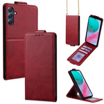Cover a libro verticale in similpelle vegana tinta unita con tracolla, For Samsung Galaxy Xcover7, For Samsung Galaxy M34 5G, For Samsung Galaxy M54, For Samsung Galaxy M14 5G, For Samsung Galaxy Xcover6 Pro, For Samsung Galaxy M53