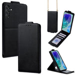 Cover a libro verticale in similpelle vegana tinta unita con tracolla, For Samsung Galaxy M16 5G, For Samsung Galaxy F06 5G, For Samsung Galaxy M35, For Samsung Galaxy Xcover7 Pro, For Samsung Galaxy M55, For Samsung Galaxy M15 5G