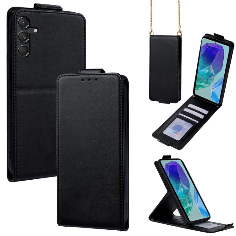 Cover a libro verticale in similpelle vegana tinta unita con tracolla, For Samsung Galaxy M16 5G, For Samsung Galaxy F06 5G, For Samsung Galaxy M35, For Samsung Galaxy Xcover7 Pro, For Samsung Galaxy M55, For Samsung Galaxy M15 5G