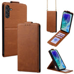 Cover a libro verticale in similpelle vegana tinta unita con tracolla, For Samsung Galaxy M16 5G, For Samsung Galaxy F06 5G, For Samsung Galaxy M35, For Samsung Galaxy Xcover7 Pro, For Samsung Galaxy M55, For Samsung Galaxy M15 5G