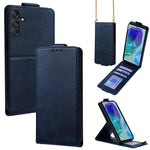 Cover a libro verticale in similpelle vegana tinta unita con tracolla, For Samsung Galaxy M16 5G, For Samsung Galaxy F06 5G, For Samsung Galaxy M35, For Samsung Galaxy Xcover7 Pro, For Samsung Galaxy M55, For Samsung Galaxy M15 5G