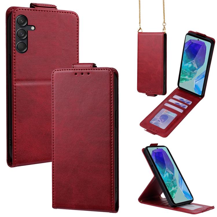 Cover a libro verticale in similpelle vegana tinta unita con tracolla, For Samsung Galaxy M16 5G, For Samsung Galaxy F06 5G, For Samsung Galaxy M35, For Samsung Galaxy Xcover7 Pro, For Samsung Galaxy M55, For Samsung Galaxy M15 5G