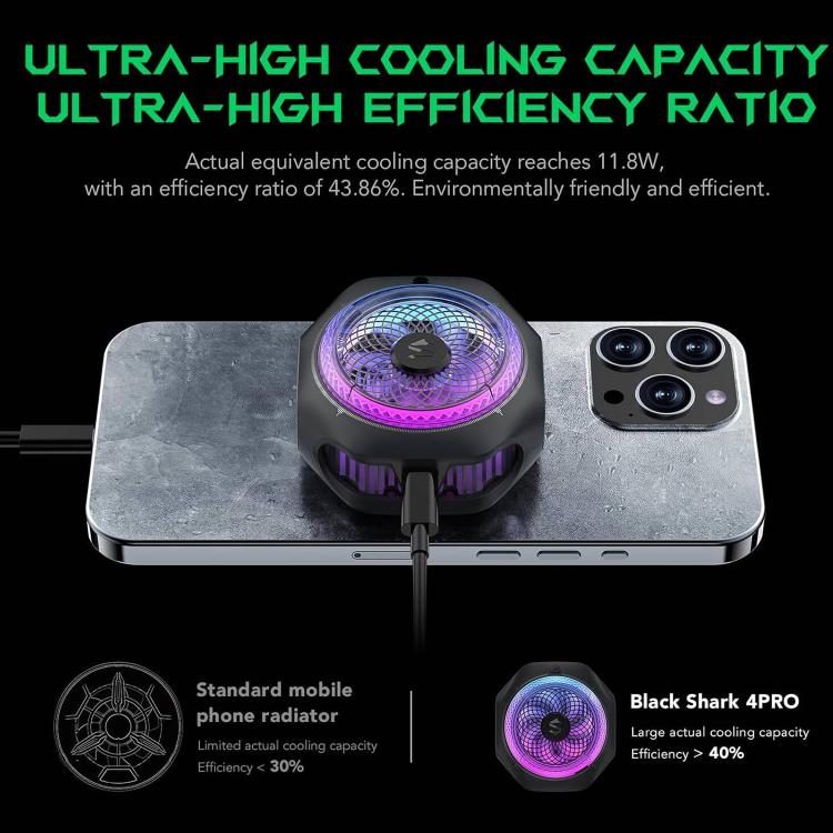 Black Shark Mag-Cooler 4 Pro 27W Dissipatore di calore magnetico a semiconduttore con clip posteriore per telefono, Mag-Cooler 4 Pro