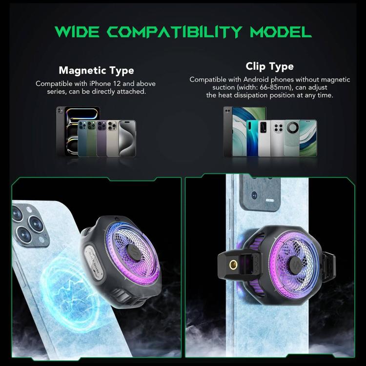 Black Shark Mag-Cooler 4 Pro 27W Dissipatore di calore magnetico a semiconduttore con clip posteriore per telefono, Mag-Cooler 4 Pro