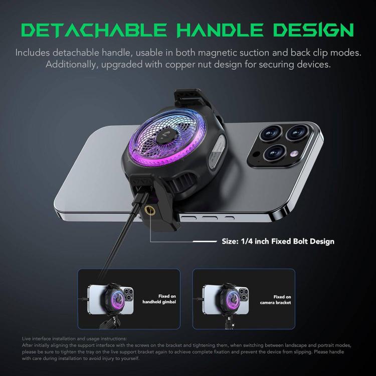 Black Shark Mag-Cooler 4 Pro 27W Dissipatore di calore magnetico a semiconduttore con clip posteriore per telefono, Mag-Cooler 4 Pro