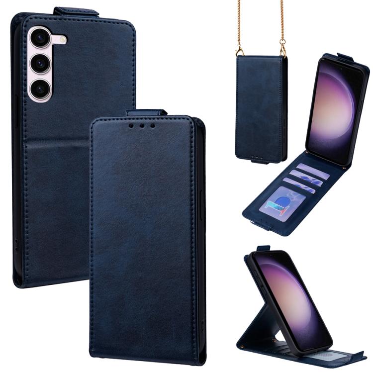 Cover a libro verticale in similpelle vegana tinta unita con tracolla, For Samsung Galaxy S23 FE 5G, For Samsung Galaxy S23 Ultra 5G, For Samsung Galaxy S23+ 5G, For Samsung Galaxy S23 5G, For Samsung Galaxy S20 FE 5G