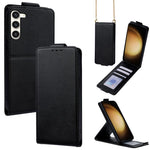 Cover a libro verticale in similpelle vegana tinta unita con tracolla, For Samsung Galaxy S23 FE 5G, For Samsung Galaxy S23 Ultra 5G, For Samsung Galaxy S23+ 5G, For Samsung Galaxy S23 5G, For Samsung Galaxy S20 FE 5G