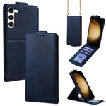 Cover a libro verticale in similpelle vegana tinta unita con tracolla, For Samsung Galaxy S23 FE 5G, For Samsung Galaxy S23 Ultra 5G, For Samsung Galaxy S23+ 5G, For Samsung Galaxy S23 5G, For Samsung Galaxy S20 FE 5G