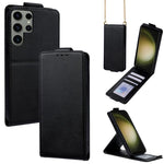 Cover a libro verticale in similpelle vegana tinta unita con tracolla, For Samsung Galaxy S23 FE 5G, For Samsung Galaxy S23 Ultra 5G, For Samsung Galaxy S23+ 5G, For Samsung Galaxy S23 5G, For Samsung Galaxy S20 FE 5G