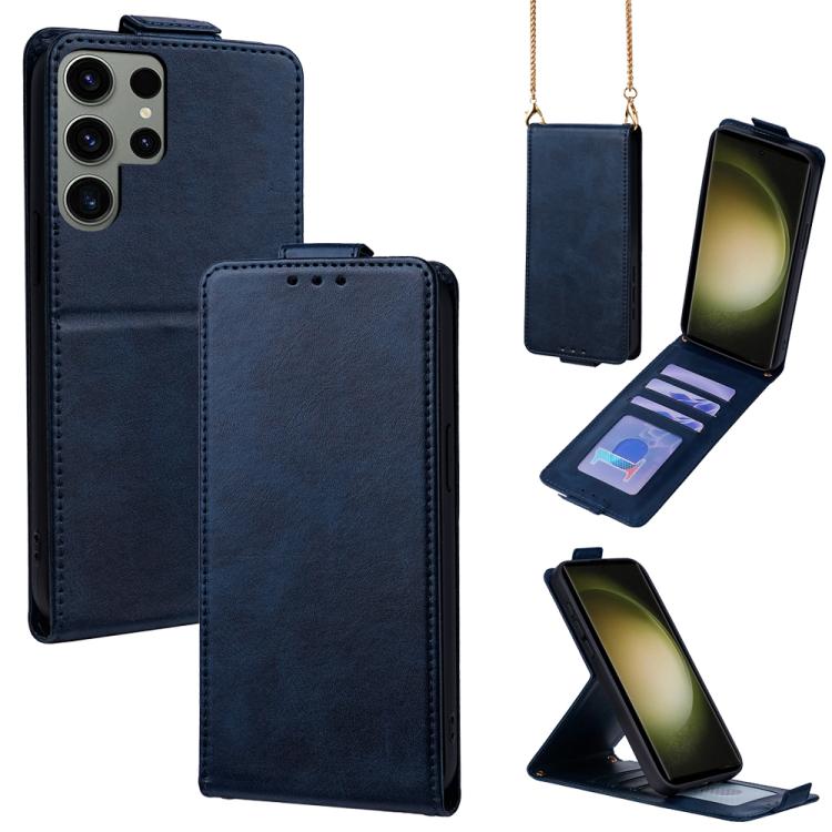 Cover a libro verticale in similpelle vegana tinta unita con tracolla, For Samsung Galaxy S23 FE 5G, For Samsung Galaxy S23 Ultra 5G, For Samsung Galaxy S23+ 5G, For Samsung Galaxy S23 5G, For Samsung Galaxy S20 FE 5G