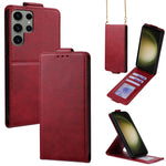 Cover a libro verticale in similpelle vegana tinta unita con tracolla, For Samsung Galaxy S23 FE 5G, For Samsung Galaxy S23 Ultra 5G, For Samsung Galaxy S23+ 5G, For Samsung Galaxy S23 5G, For Samsung Galaxy S20 FE 5G