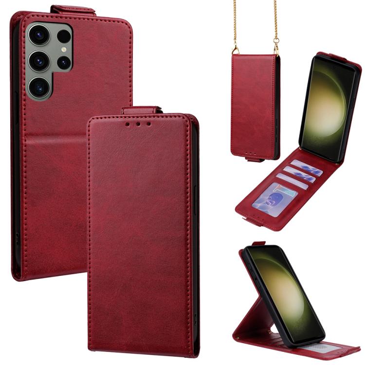 Cover a libro verticale in similpelle vegana tinta unita con tracolla, For Samsung Galaxy S23 FE 5G, For Samsung Galaxy S23 Ultra 5G, For Samsung Galaxy S23+ 5G, For Samsung Galaxy S23 5G, For Samsung Galaxy S20 FE 5G