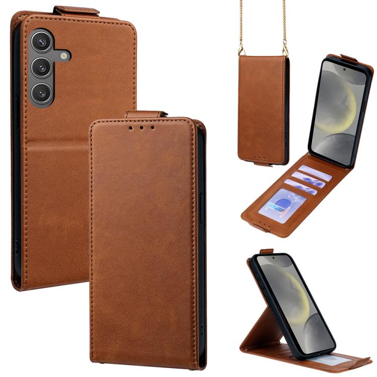 Cover a libro verticale in similpelle vegana tinta unita con tracolla, For Samsung Galaxy S25+ 5G, For Samsung Galaxy S25 Ultra 5G, For Samsung Galaxy S24 FE 5G, For Samsung Galaxy S24 Ultra 5G, For Samsung Galaxy S24+ 5G, For Samsung Galaxy S24 5G