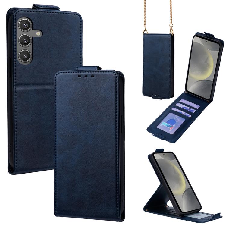 Cover a libro verticale in similpelle vegana tinta unita con tracolla, For Samsung Galaxy S25+ 5G, For Samsung Galaxy S25 Ultra 5G, For Samsung Galaxy S24 FE 5G, For Samsung Galaxy S24 Ultra 5G, For Samsung Galaxy S24+ 5G, For Samsung Galaxy S24 5G