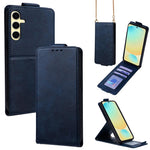 Cover a libro verticale in similpelle vegana tinta unita con tracolla, For Samsung Galaxy S25+ 5G, For Samsung Galaxy S25 Ultra 5G, For Samsung Galaxy S24 FE 5G, For Samsung Galaxy S24 Ultra 5G, For Samsung Galaxy S24+ 5G, For Samsung Galaxy S24 5G