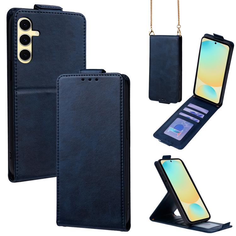 Cover a libro verticale in similpelle vegana tinta unita con tracolla, For Samsung Galaxy S25+ 5G, For Samsung Galaxy S25 Ultra 5G, For Samsung Galaxy S24 FE 5G, For Samsung Galaxy S24 Ultra 5G, For Samsung Galaxy S24+ 5G, For Samsung Galaxy S24 5G