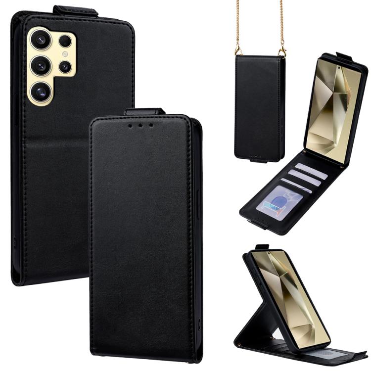 Cover a libro verticale in similpelle vegana tinta unita con tracolla, For Samsung Galaxy S25+ 5G, For Samsung Galaxy S25 Ultra 5G, For Samsung Galaxy S24 FE 5G, For Samsung Galaxy S24 Ultra 5G, For Samsung Galaxy S24+ 5G, For Samsung Galaxy S24 5G