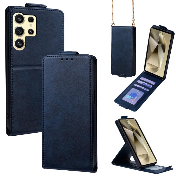 Cover a libro verticale in similpelle vegana tinta unita con tracolla, For Samsung Galaxy S25+ 5G, For Samsung Galaxy S25 Ultra 5G, For Samsung Galaxy S24 FE 5G, For Samsung Galaxy S24 Ultra 5G, For Samsung Galaxy S24+ 5G, For Samsung Galaxy S24 5G