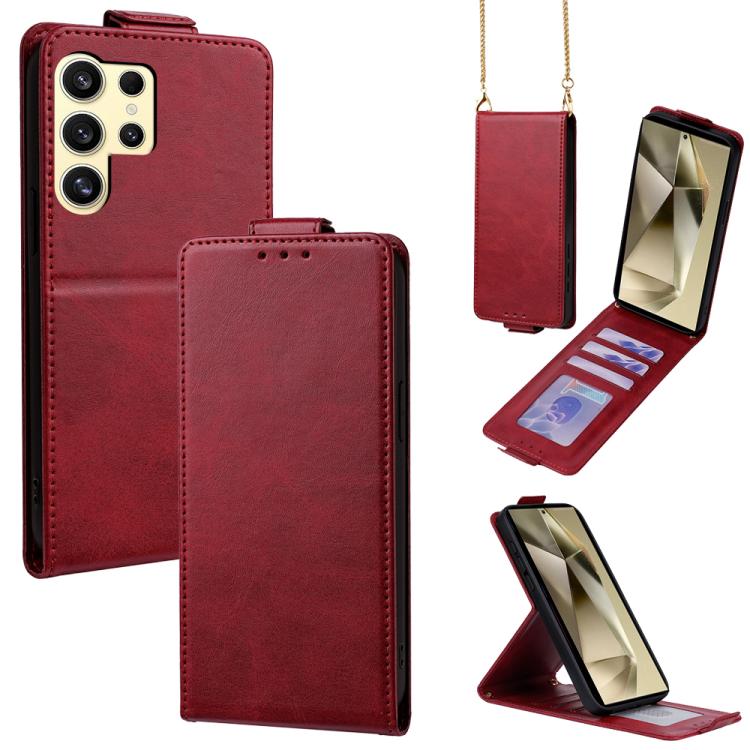 Cover a libro verticale in similpelle vegana tinta unita con tracolla, For Samsung Galaxy S25+ 5G, For Samsung Galaxy S25 Ultra 5G, For Samsung Galaxy S24 FE 5G, For Samsung Galaxy S24 Ultra 5G, For Samsung Galaxy S24+ 5G, For Samsung Galaxy S24 5G