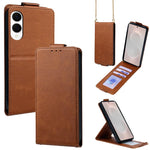 Cover a libro verticale in similpelle vegana tinta unita con tracolla, For Galaxy S26+ 5G, For Galaxy S26 Ultra 5G, For Galaxy S26 5G, For Samsung Galaxy S25 FE 5G, For Samsung Galaxy S25 Edge 5G, For Samsung Galaxy S25 5G
