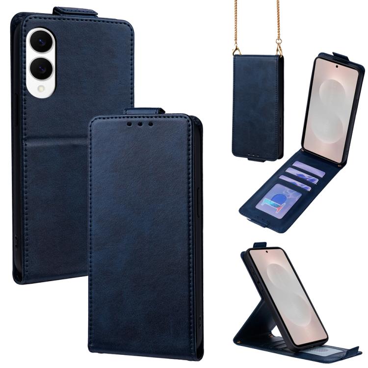 Cover a libro verticale in similpelle vegana tinta unita con tracolla, For Galaxy S26+ 5G, For Galaxy S26 Ultra 5G, For Galaxy S26 5G, For Samsung Galaxy S25 FE 5G, For Samsung Galaxy S25 Edge 5G, For Samsung Galaxy S25 5G
