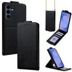 Cover a libro verticale in similpelle vegana tinta unita con tracolla, For Galaxy S26+ 5G, For Galaxy S26 Ultra 5G, For Galaxy S26 5G, For Samsung Galaxy S25 FE 5G, For Samsung Galaxy S25 Edge 5G, For Samsung Galaxy S25 5G