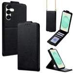 Cover a libro verticale in similpelle vegana tinta unita con tracolla, For Samsung Galaxy S25+ 5G, For Samsung Galaxy S25 Ultra 5G, For Samsung Galaxy S24 FE 5G, For Samsung Galaxy S24 Ultra 5G, For Samsung Galaxy S24+ 5G, For Samsung Galaxy S24 5G