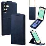 Cover a libro verticale in similpelle vegana tinta unita con tracolla, For Samsung Galaxy S25+ 5G, For Samsung Galaxy S25 Ultra 5G, For Samsung Galaxy S24 FE 5G, For Samsung Galaxy S24 Ultra 5G, For Samsung Galaxy S24+ 5G, For Samsung Galaxy S24 5G