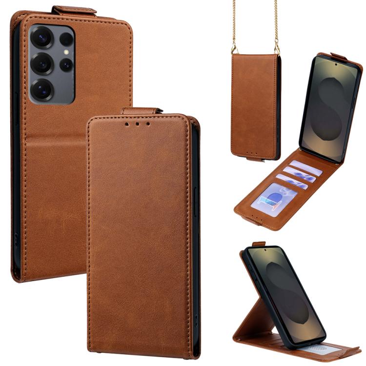 Cover a libro verticale in similpelle vegana tinta unita con tracolla, For Samsung Galaxy S25+ 5G, For Samsung Galaxy S25 Ultra 5G, For Samsung Galaxy S24 FE 5G, For Samsung Galaxy S24 Ultra 5G, For Samsung Galaxy S24+ 5G, For Samsung Galaxy S24 5G