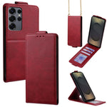 Cover a libro verticale in similpelle vegana tinta unita con tracolla, For Samsung Galaxy S25+ 5G, For Samsung Galaxy S25 Ultra 5G, For Samsung Galaxy S24 FE 5G, For Samsung Galaxy S24 Ultra 5G, For Samsung Galaxy S24+ 5G, For Samsung Galaxy S24 5G