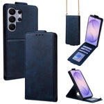 Cover a libro verticale in similpelle vegana tinta unita con tracolla, For Galaxy S26+ 5G, For Galaxy S26 Ultra 5G, For Galaxy S26 5G, For Samsung Galaxy S25 FE 5G, For Samsung Galaxy S25 Edge 5G, For Samsung Galaxy S25 5G