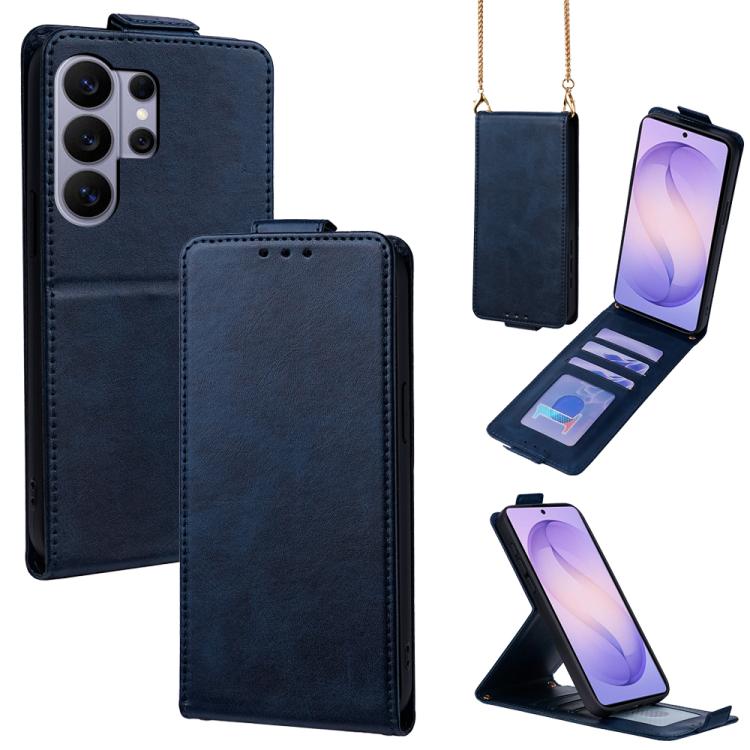 Cover a libro verticale in similpelle vegana tinta unita con tracolla, For Galaxy S26+ 5G, For Galaxy S26 Ultra 5G, For Galaxy S26 5G, For Samsung Galaxy S25 FE 5G, For Samsung Galaxy S25 Edge 5G, For Samsung Galaxy S25 5G