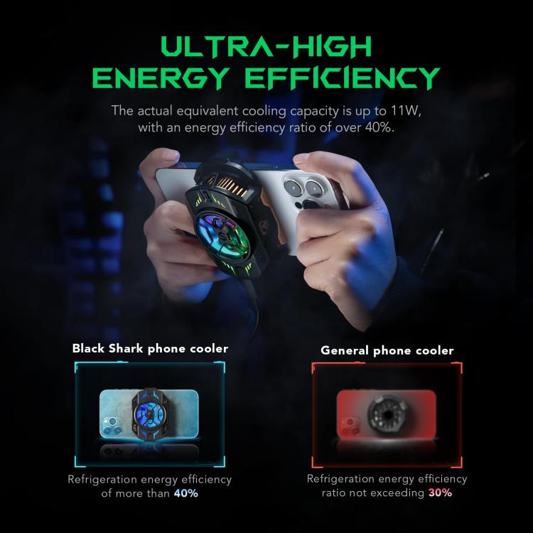 Black Shark Fun-Cooler 4 Pro, dissipatore di calore professionale per semiconduttori con clip posteriore per telefono., Fun-Cooler 4 Pro