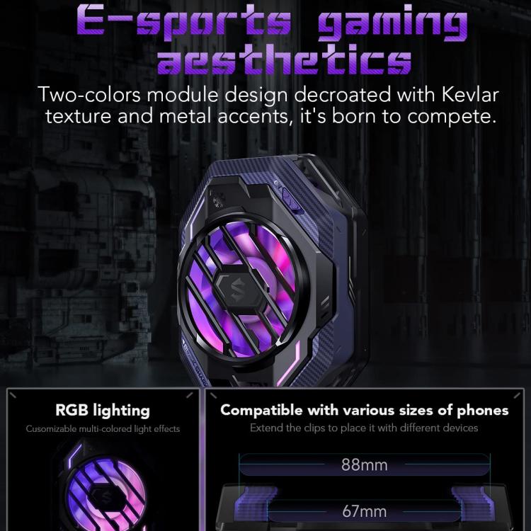 Black Shark Fun-Cooler 3 Pro 20W Semiconductor Cooling Clip Back Phone Radiator, Fun-Cooler 3 Pro